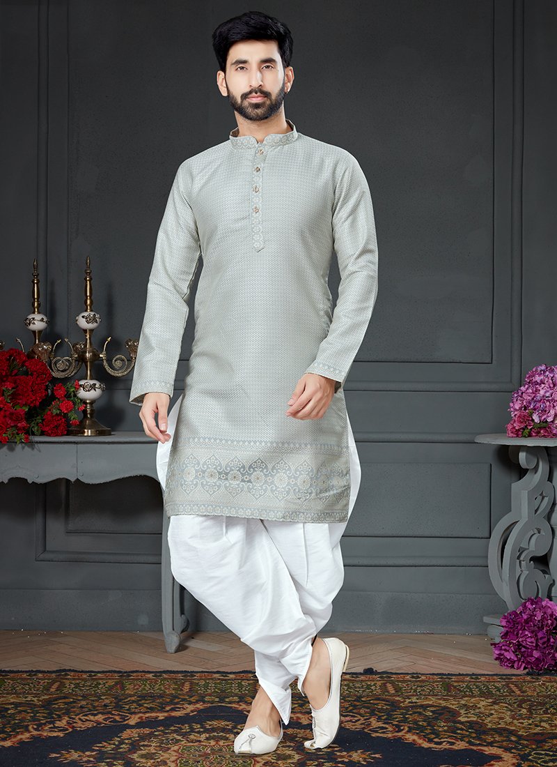Men’s Designer Kurta with Silk Pajama – Boutique Ethnic Wear