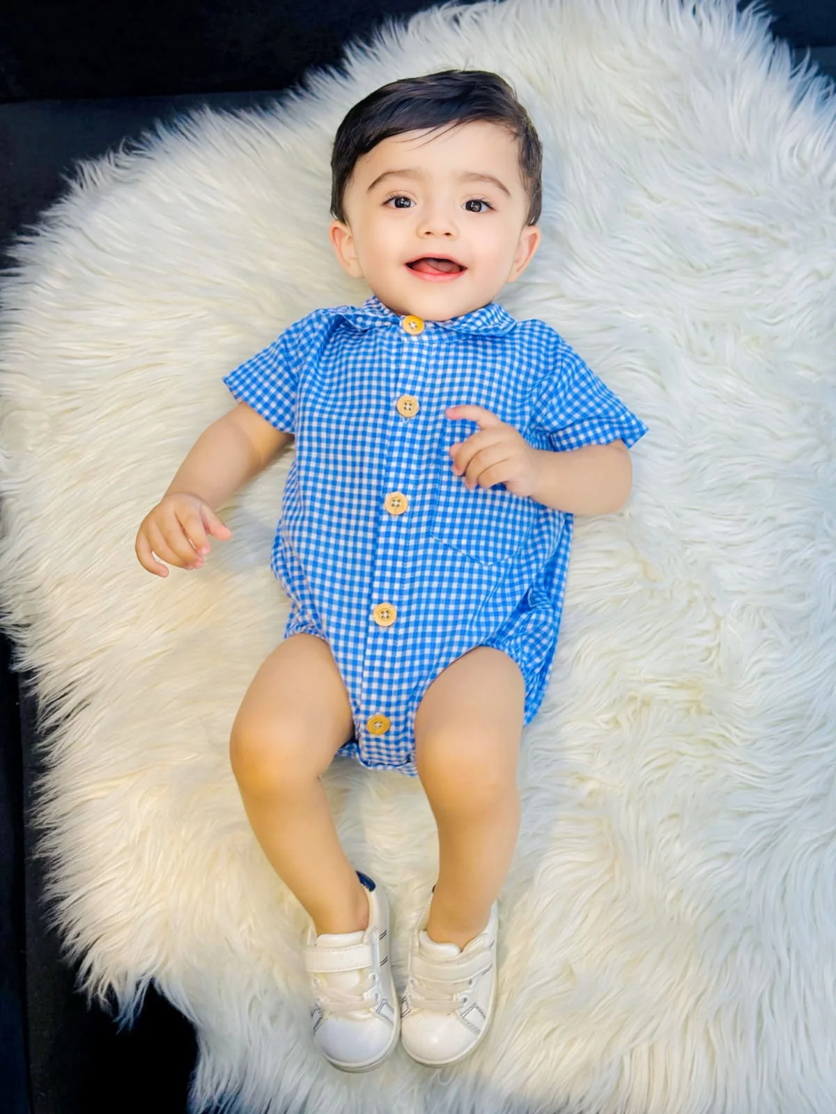🍼 Adorable Cotton Baby Romper – Sky Blue