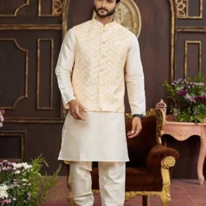 Men’s Designer Silk Kurta with Pajama – Boutique Ethnic Wear